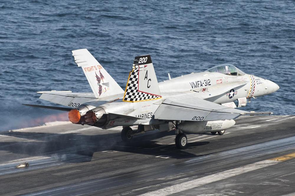 Click image for larger version  Name:	F-18C_of_VMFA-312_launches_from_USS_Harry_S._Truman_(CVN-75)_in_Feb_2014.JPG.jpg Views:	0 Size:	157.9 KB ID:	186958