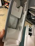 Here the photo shows the under side of the canopy, before the excess foam was trimmed.
