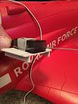 Receiver attached, I tried using shelf liner, not stable enough, ended up with velcro, servo tape might work better