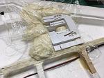 Expanding foam to back up mount pocket.