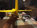 Both sides are clamped to the front of the horizontal stabilizer and should be the same or real close,,,, not even.
