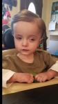 My grandson Noah. Growing big and his vision has improved to 20/60. Doctors are mistified. A miracle for sure. Keep praying it continues to get better.