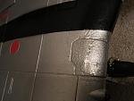 Small area over MLG strut with failed crack repair and 6 coats of paint and Foam Finish