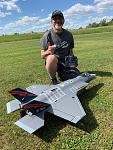 Happy pilot with the plane safely back on the ground despite insane cross wind :-)