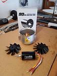 The 90mm Inrunner 4068 1835Kv motor conversion. I'm using the stock 9-blade fan for better efficiency and less load on the ESC.