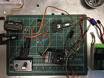 Second test setup. 2-cell fully charged lipo but powered through a brushless speed control BEC