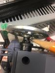 The idler had lots of play so I added a double thick washer.  I also see that the new screw is longer then stock which contributes to the wobble.  I am now worried about track alinement. As I latter figure out it does effect the alinement the wrong way.