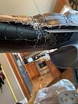 The damage before repair.