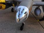 Krylon "Silver Plate" on the nose cone, and a dark wash over the gun barrels, whose tips were hollowed out with a hobby knife.
