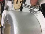 Used the motor adapter as a gauge and spun the motor cowl in against the blade.  A little deeper every time till cut