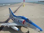 Custom A4 Skyhawk training paint scheme, also has the nerf whistles and an RC geek afterburner.