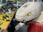 Followed pics of actual A-10's from Airliners.net as a guide for the beat-up refueling receptacle...