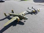 My FlightLineRC P-38 with my LX B-25.  Two 1:10 gals side-by-side.