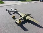 My FlightLineRC P-38 with my LX B-25.  Two 1:10 gals side-by-side.