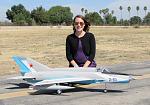 RC Pilot Evelyn with the new Freewing 80mm Mig-21 (Blue Scheme)
