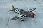 pictures of this aircraft taken later in the summer of 1944 after D-Day show the top half of the invasion stripes painted over with olive drab paint. I might do that in the future, not sure.
