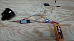 The power system with RPM, temp 1, temp2, and voltage sensors attached.