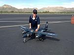 Evelyn with my FlightlineRC F7F Tigercat