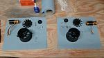 motors taken apart for cleaning, lubing, and re-assembly