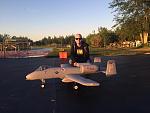 My oldest son Jared with my A-10 He grew up around my nitro ducted fan planes from way back. LOL
