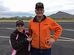 Tony's daughter Evelyn and me at AEF 2016 and me presenting her with a custom painted Aces of Iron female pilot I did