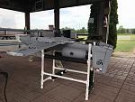 Here is my stand, I modified it some to lower the cross members so the nacelles sit right on top to make putting the wings on easier.