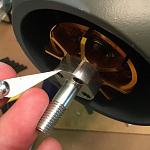 This is the very sharp edge that plowed the plastic curls inside the hub causing resistance to install. As you can see threads are still good after first attempt.