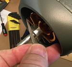 I used a needle file to down the edge but a stick and emery paper would work as well.