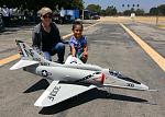 Pilot Evelyn with Fabiola holding the Freewing 80mm A-4 Skyhawk